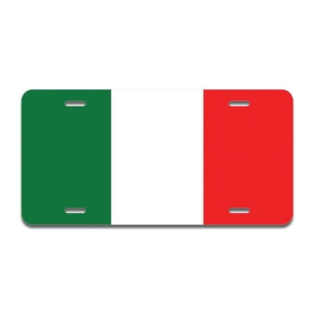 Italian Flag Aluminum License Plate