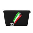 thumbnail image 1 of Italian Flag And Football Handbag Purse Tote Organizer Zipper Closure Cosmetic Pouch Bag For Travelling, 1 of 7