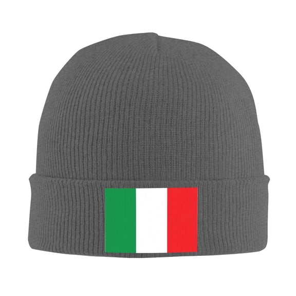 Italian Flag Beanie Hat Knit Hat Skull Cap for Men Women Winter Hat Deep Heather