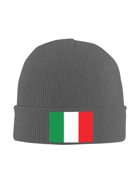 Italian Flag Beanie Hat Knit Hat Skull Cap for Men Women Winter Hat Deep Heather