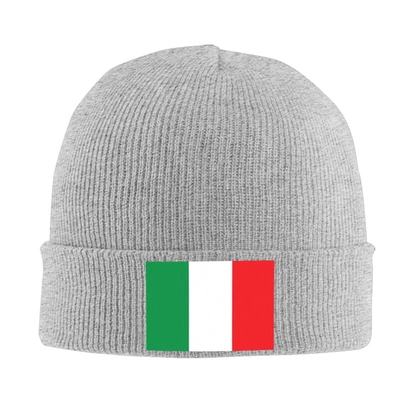 Italian Flag Beanie Hat Knit Hat Skull Cap for Men Women Winter Hat Gray
