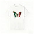 thumbnail image 1 of Italian Flag Butterfly Graphic Tee, Women's T-Shirt with Colored Design, Comfortable Casual Top ，Classic，cotton，white，S-5XL, 1 of 4