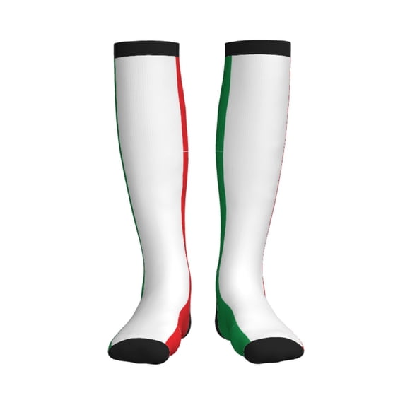 Italian Flag Compression Socks for Women Men Circulation Graduated Supports Socks for Running Athletic Sports