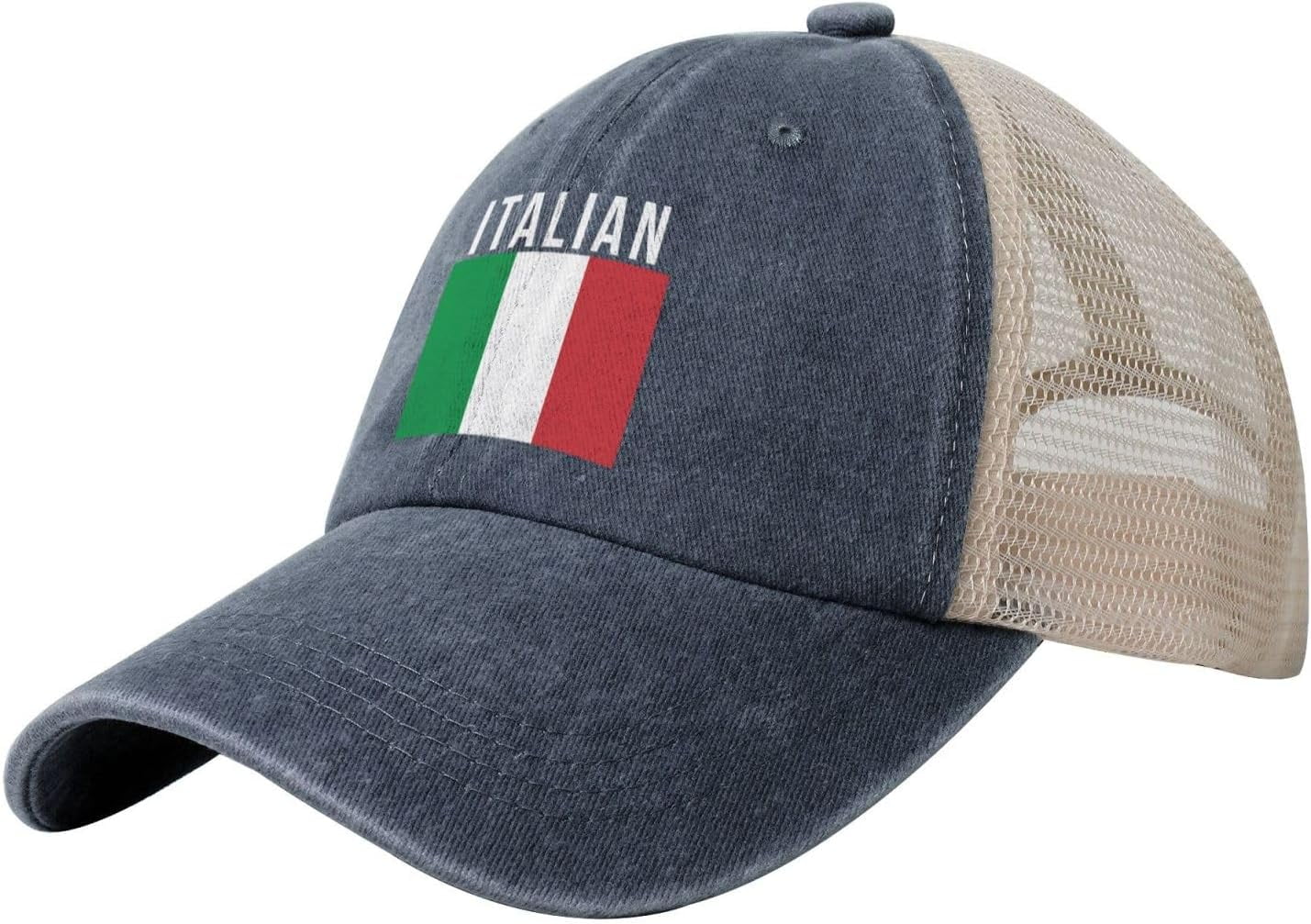 Italian Flag Funny Dad Hats for Men Women Cowboy Mesh Trucker Hat