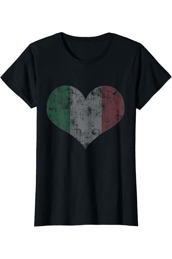 Italian Flag Heart Italy Italia Love Bella T-Shirt