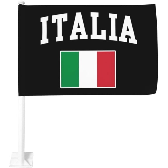 Italian Flag Italy Love Italia Car Flag 12x18 Inch Window Clip Flag - Double Sided Fade Resistant Outdoor Decoration Let Your Cars Stand Out