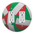 thumbnail image 1 of Italian Flag Soccer Ball Design - Round Light Switch Plate Cover - Double GFI, 1 of 1