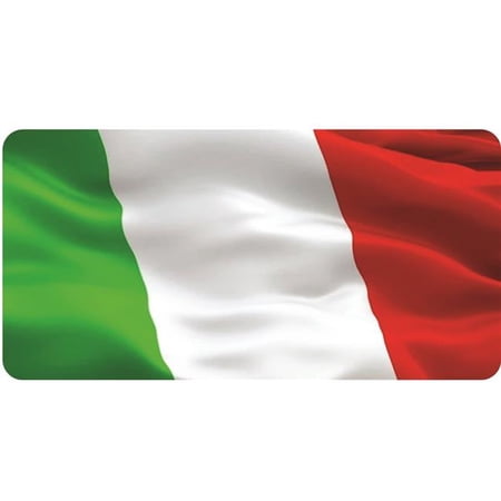 Italian Flag Wavy Photo License Plate