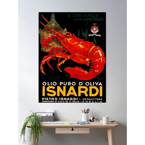 Italian Food Olio Isnardi Poster Wall Art, Modern Wall Decor For Living Room Bedroom, 8x12 UNFRAMED