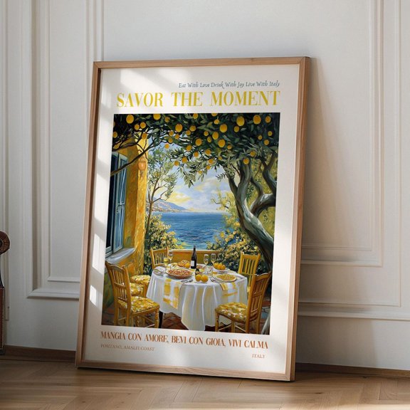 Italian Fresco Lover Quote Poster Italy Food Kitchen Wall Art Italian Amalfi Home Decor Ki