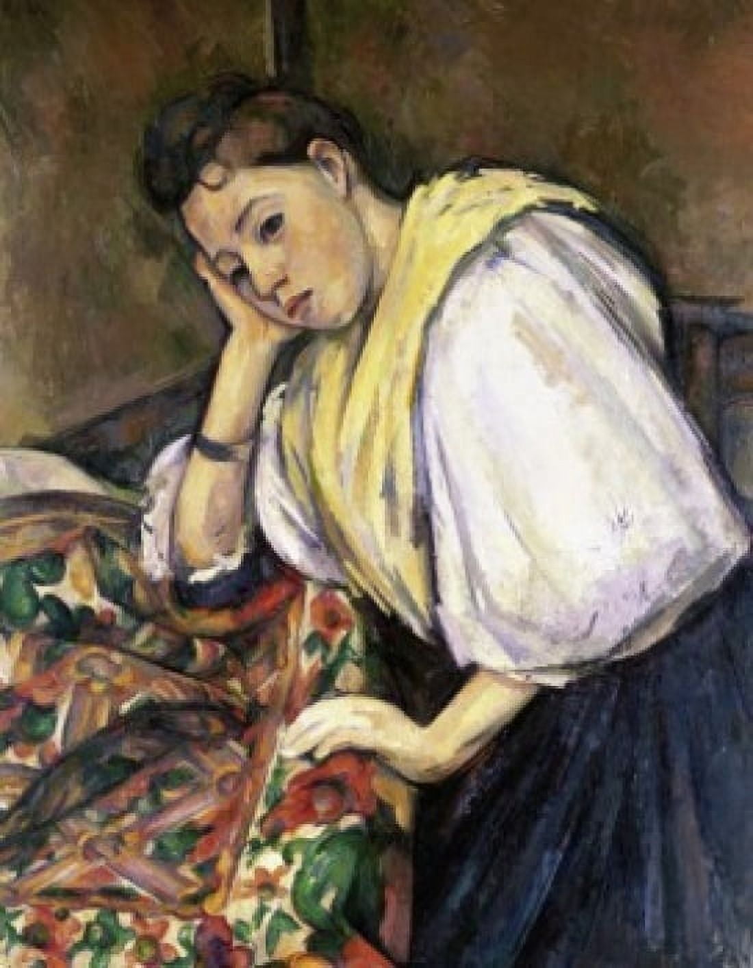 Italian Girl Leaning on a Table 1896 Paul Cezanne (1839-1906 French) Oil on Canvas Bakwin Collection New York USA Canvas Art - Paul Cezanne (24 x 36)