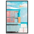 thumbnail image 1 of Italian Glam Lifeguard House Canvas Vibrant Coastal Wall Art by Art Remedy, Black Frame, 36" x 54", 1 of 7