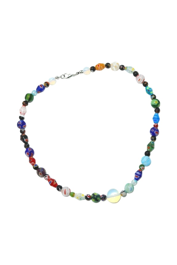 Italian Glass Beaded Necklace for Women Unique Muranos Styles Beads Clavicle Chain Handmade Neckchain Daily Wear Jewelry