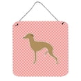 thumbnail image 1 of Italian Greyhound Checkerboard Pink Wall or Door Hanging Prints, 1 of 1
