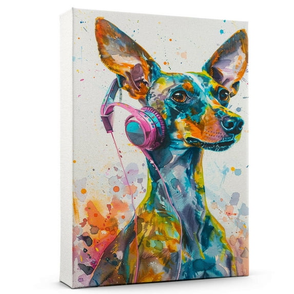 Italian Greyhound Dog Painting Pictures Wall Decor Framed Canvas Prints Modern Gifts for Man Artwork Home Decor for Bedroom Living Room Office