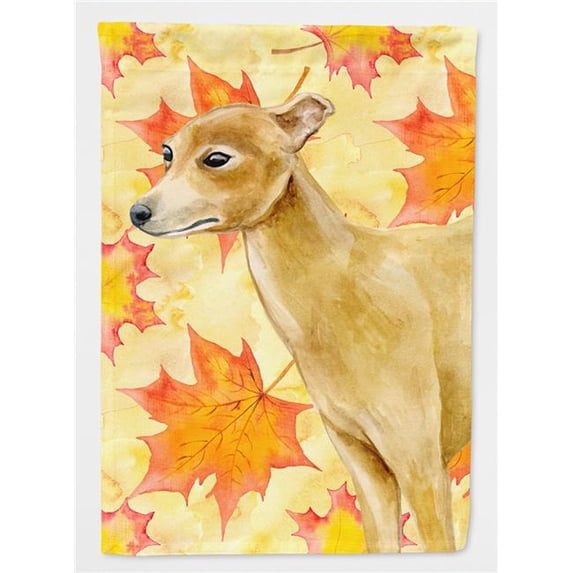 Italian Greyhound Fall Flag - Canvas House Size