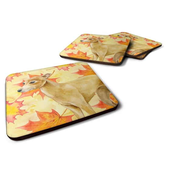Italian Greyhound Fall Foam Coaster Set of 4 Yellow