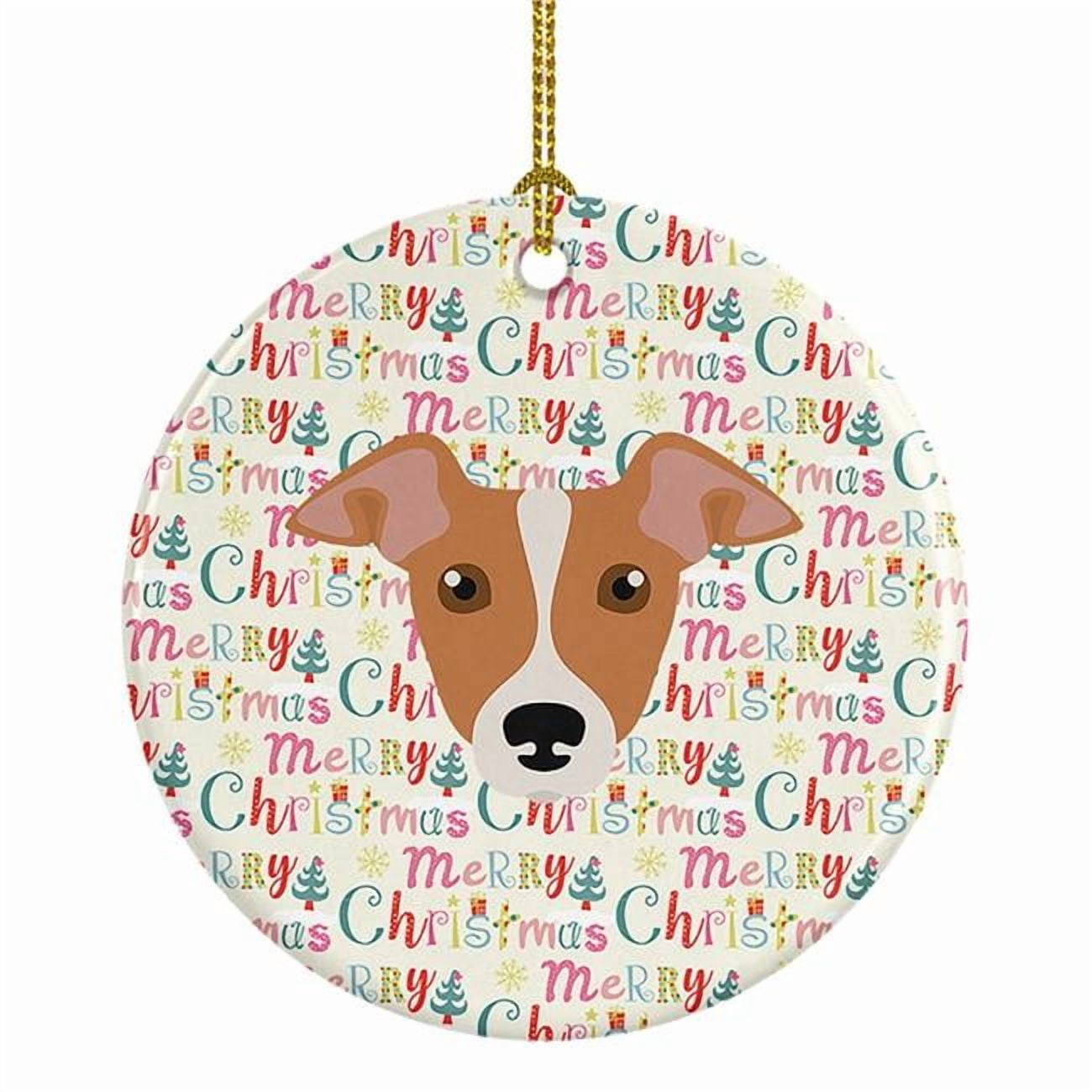 Italian Greyhound Merry Christmas Ceramic Ornament 2.8 in x 2.8 in
