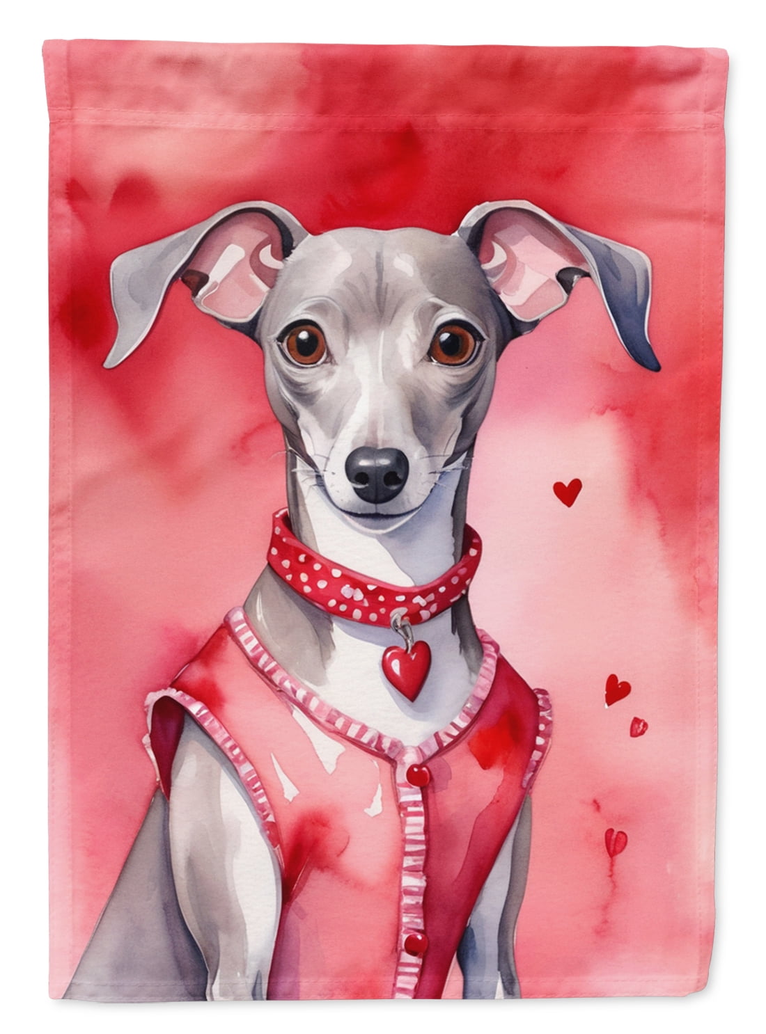 Italian Greyhound My Valentine Garden Flag 11.25 in x 15.5 in