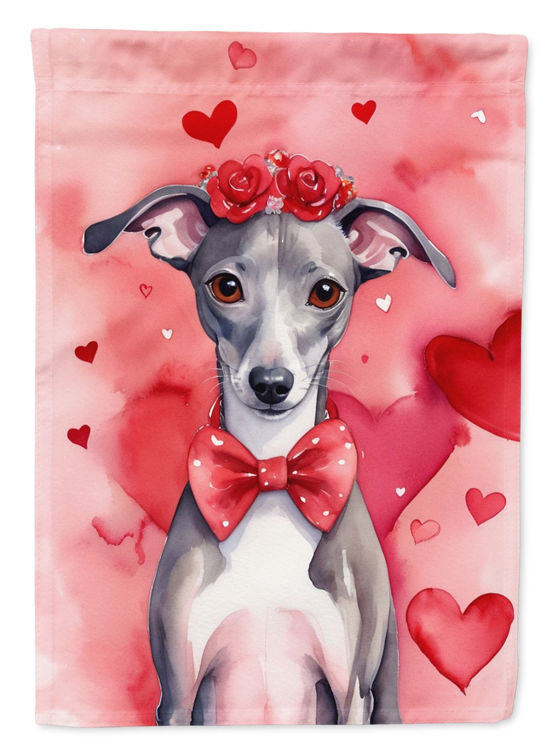 Italian Greyhound My Valentine House Flag 28 in x 40 in