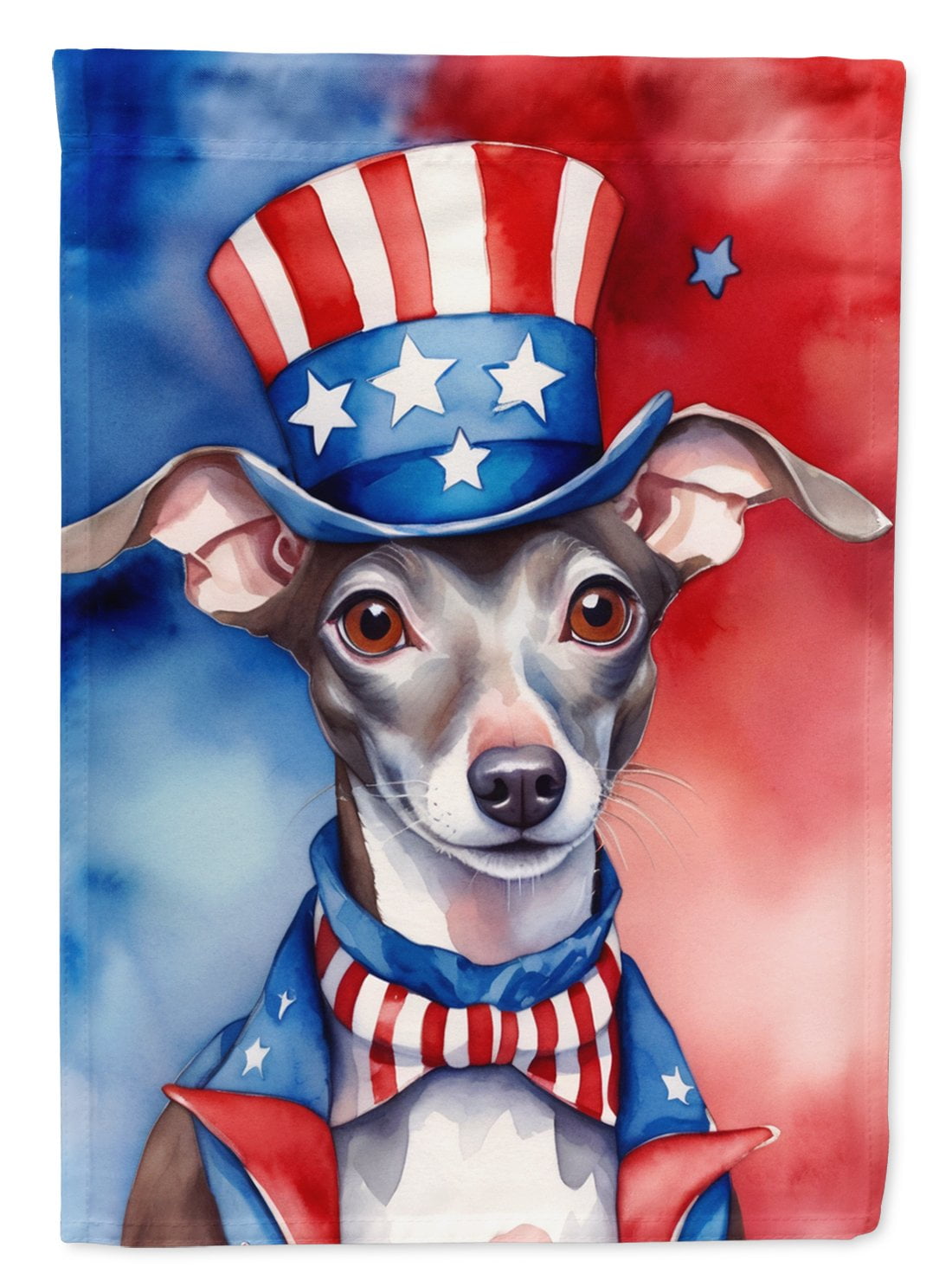 Italian Greyhound Patriotic American House Flag 28 in x 40 in