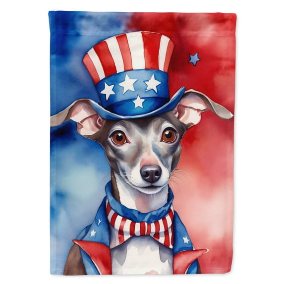 Italian Greyhound Patriotic American House Flag 28 in x 40 in