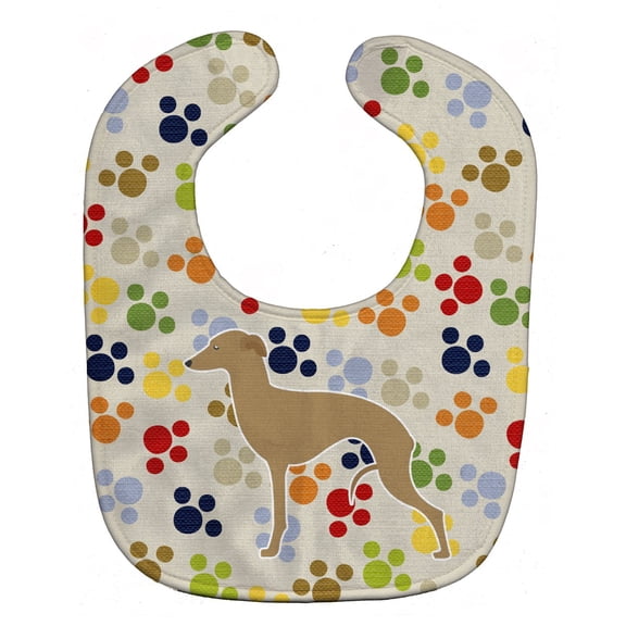 Italian Greyhound Pawprints Baby Bib