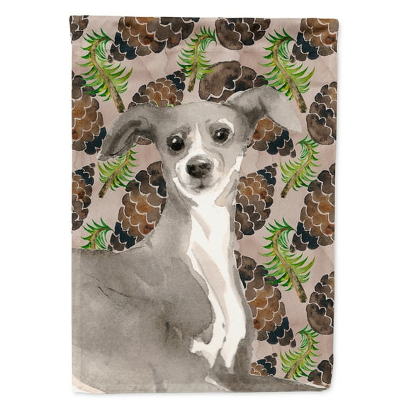 Italian Greyhound Pine Cones Garden Flag