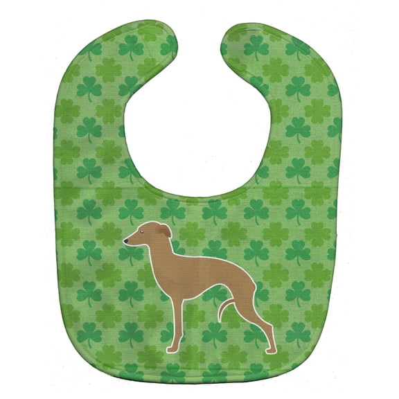 Italian Greyhound Shamrocks Baby Bib