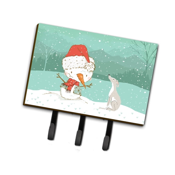 Italian Greyhound Snowman Christmas Leash or Key Holder