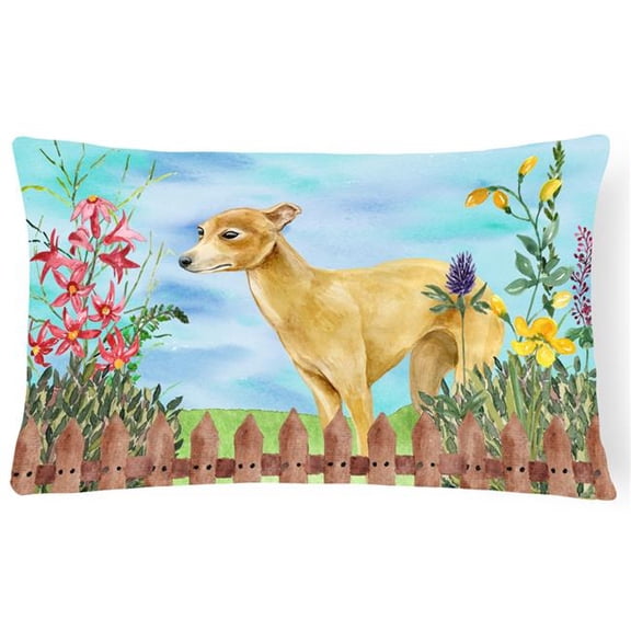 Italian Greyhound Spring Canvas Fabric Decorative Pillow