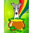 thumbnail image 1 of Italian Greyhound St. Patricks Day Canvas House Flag, 1 of 1