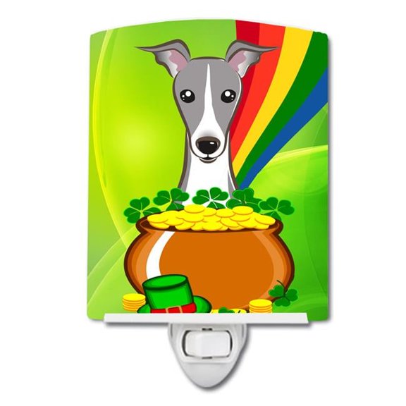 Italian Greyhound St. Patricks Day Ceramic Night Light