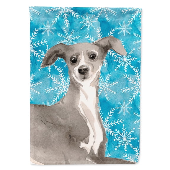 Italian Greyhound Winter House Flag