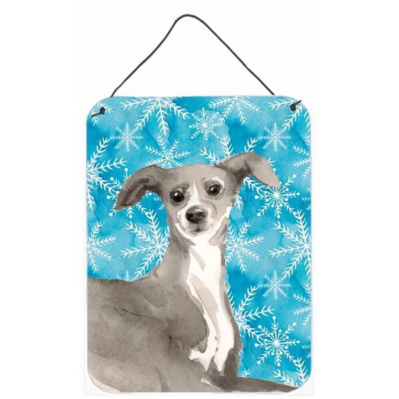 Italian Greyhound Winter Wall or Door Hanging Prints