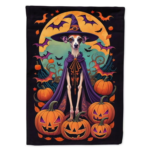 Italian Greyhound Witchy Halloween Garden Flag 11.25 in x 15.5 in