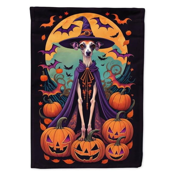 Italian Greyhound Witchy Halloween House Flag