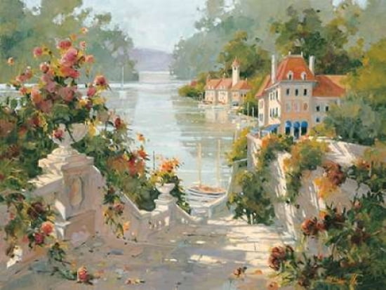 Italian Harbour Canvas Art - Marilyn Simandle (18 x 24)