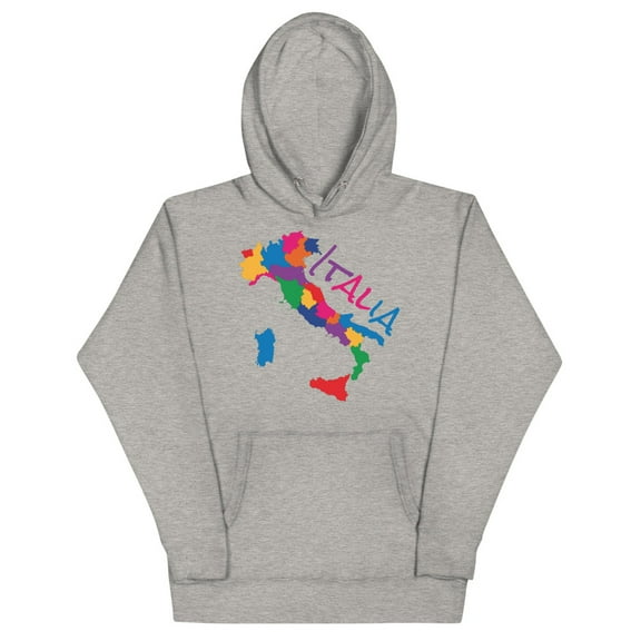 Italian Hoodie, Italia Boot Unisex Hoodie (Carbon Grey, S)