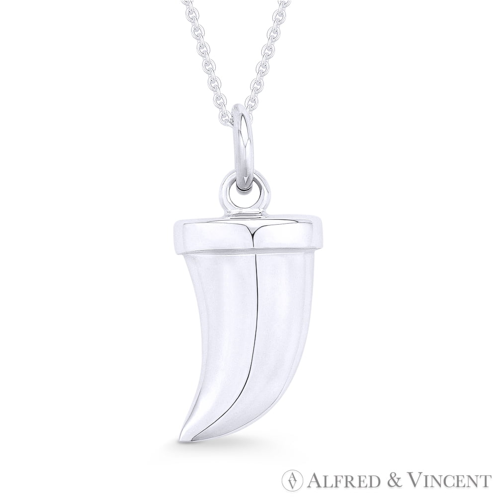 Collana Lunga Con Pendente A Corno Smaltato Rosso - Mya Accessories