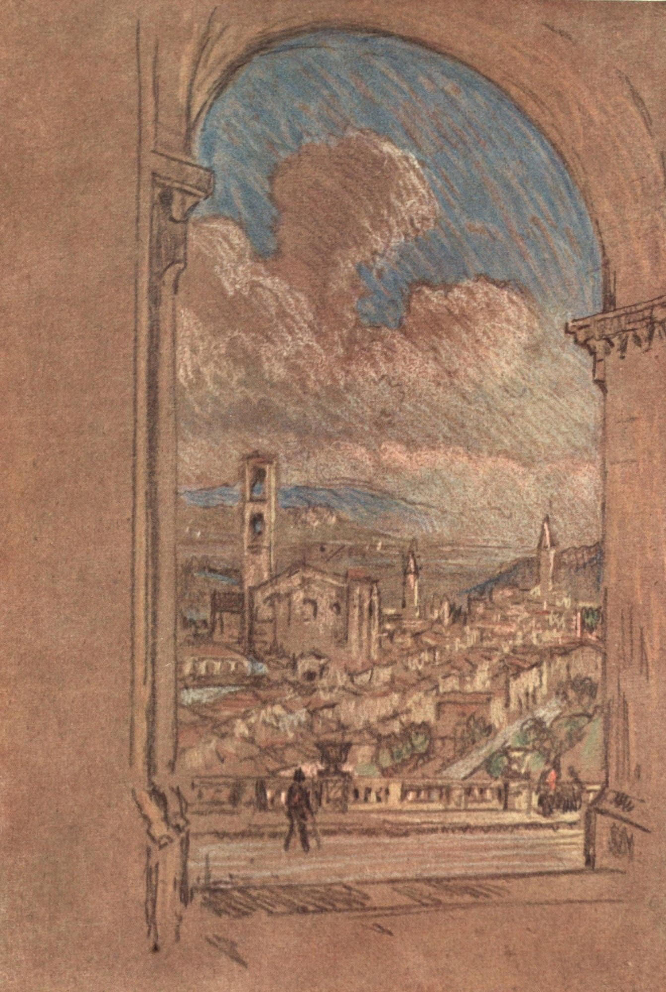 Italian Hours 1909 Perugia Canvas Art - Joseph Pennell (18 x 24)