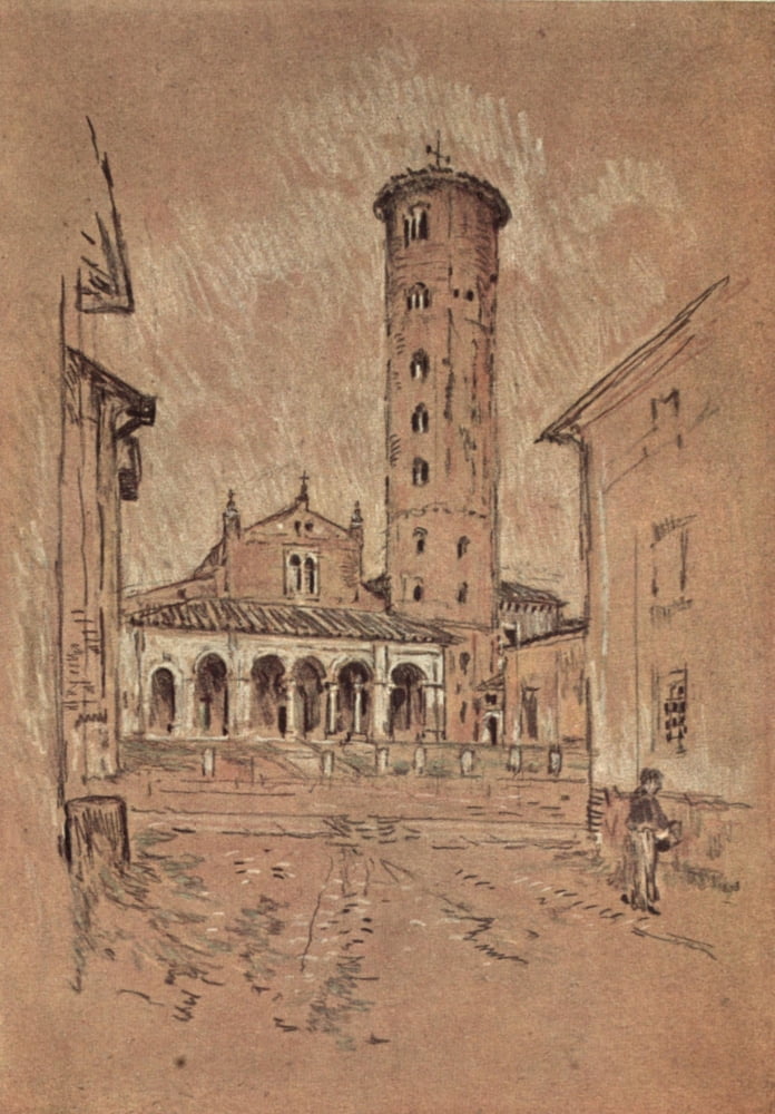 Italian Hours 1909 Sant Apollinare Nuovo Ravenna Canvas Art - Joseph Pennell (24 x 36)