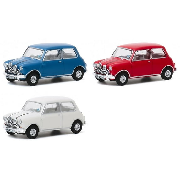 Italian Job Mini Cooper Diecast Car Package - Three 1/64 Scale Diecast Model Cars