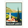 thumbnail image 1 of Italian Lakes Italy - Vintage Travel Poster c.1930 - Master Art Print (Unframed) 13in x 19in, 1 of 4