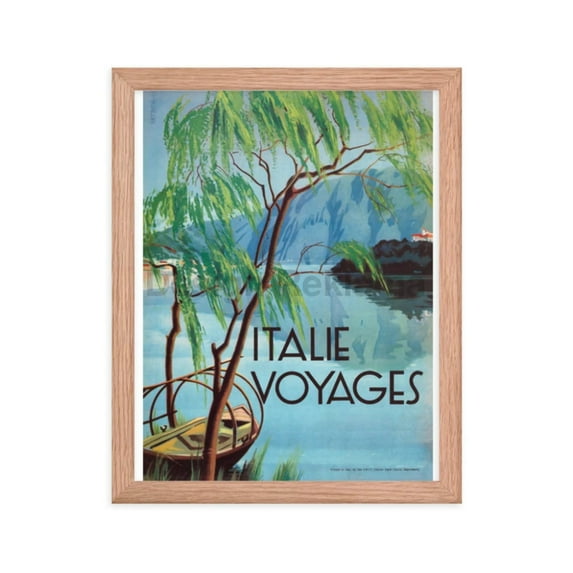 Italian Lakes - Travel in Italy, 1934. Framed Vintage Travel Poster