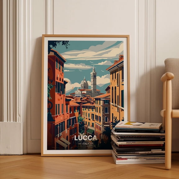 Italian Landscape Lucca Italy Scenic Wall Decor, Unframed Canvas 8x10in
