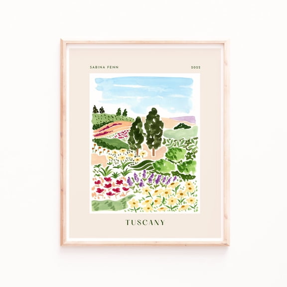 Italian Landscape Tuscany Art, Unframed Paper Print