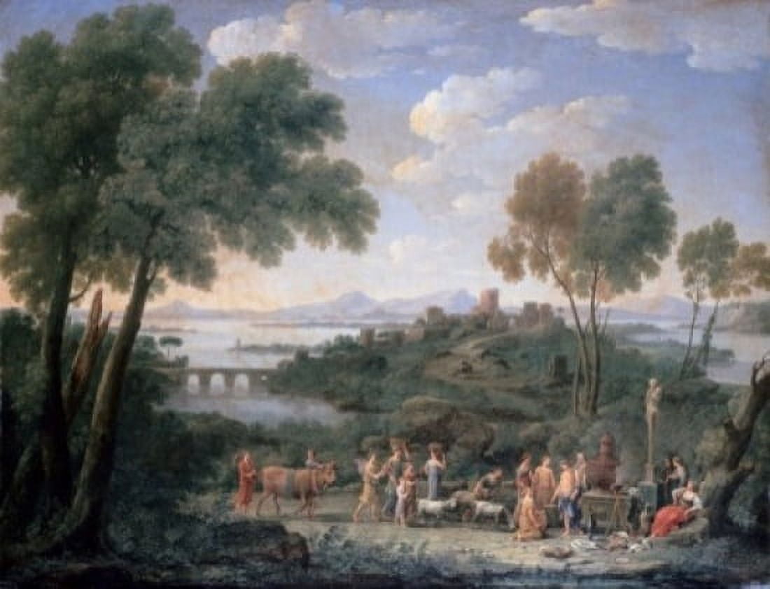 Italian Landscape with Sacrifice Hendrik Frans van Lint (active 1640Flemish) Canvas Art - Hendrik Frans van Lint (24 x 36)