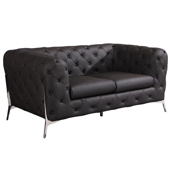Italian Leather, Chrome Legs - Contemporary Style in Home