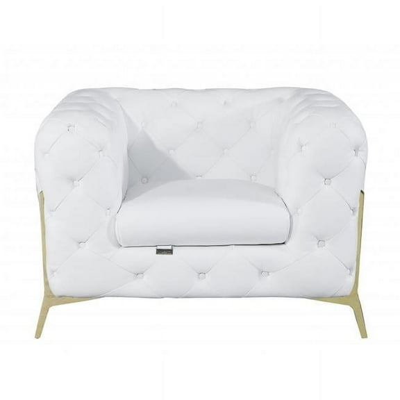 Italian Leather Five Person Seating Set, White - 3 Piece